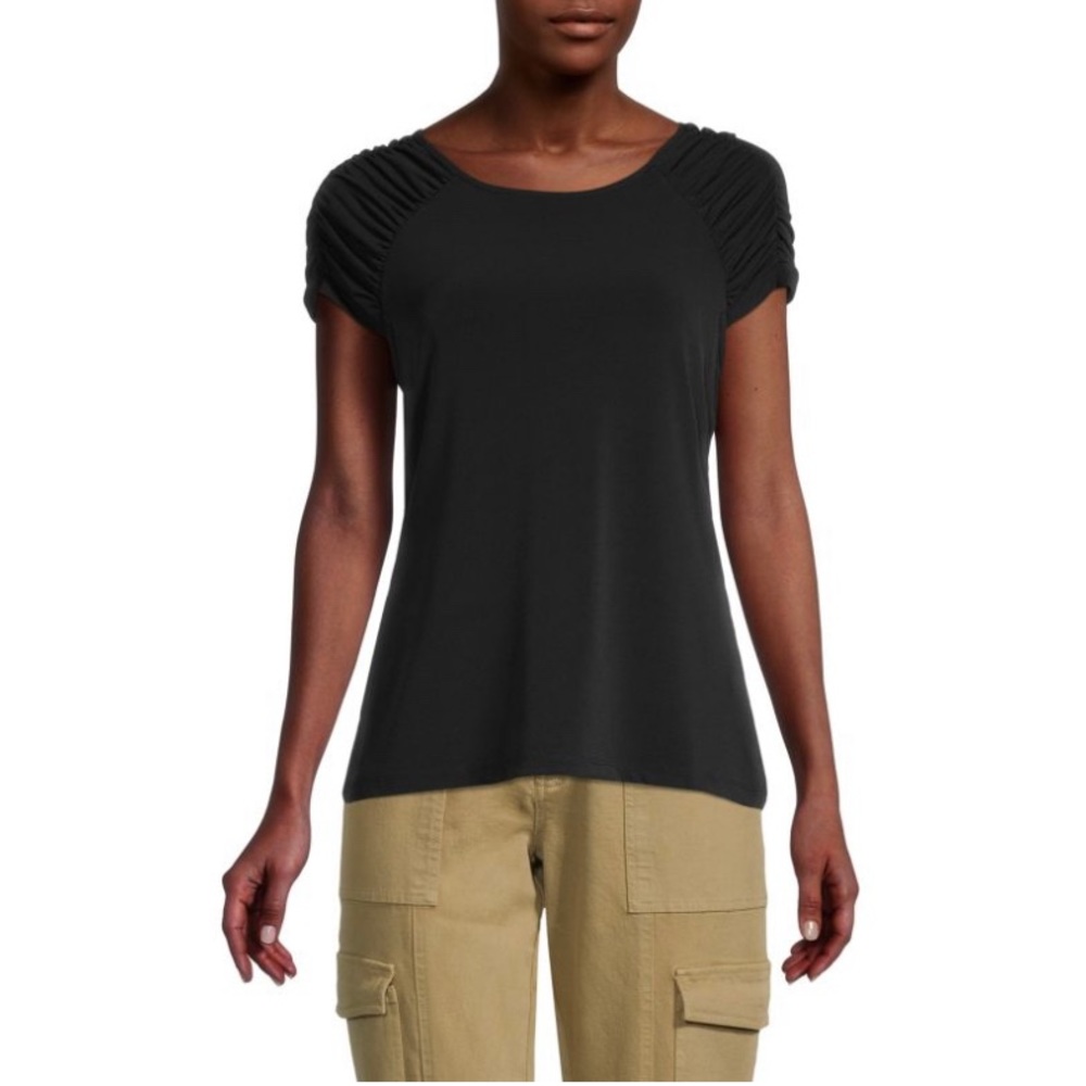 Premise Ruched Shoulder Tee Sz. XS NWT